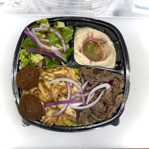 Sandstorm Plate ( Steak Shawarma - Chicken Shawarma - Falafel)
